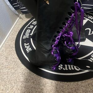 Demonia Corset Black and Purple Women's Boots